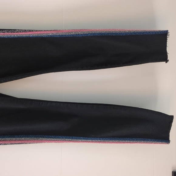 Mother HighWaist looker Ankle fray Black Skinny Jeans In guilty Glitter Racer 28 - Picture 6 of 12